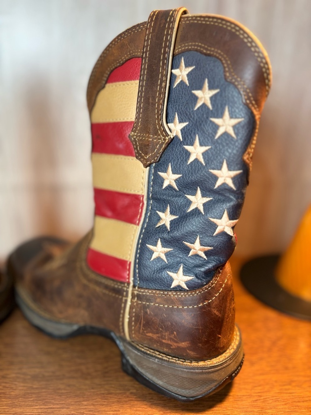 Durango Lady Rebel Brown Leather Western Boots with American Flag Shaft Women’s - Picture 6 of 15